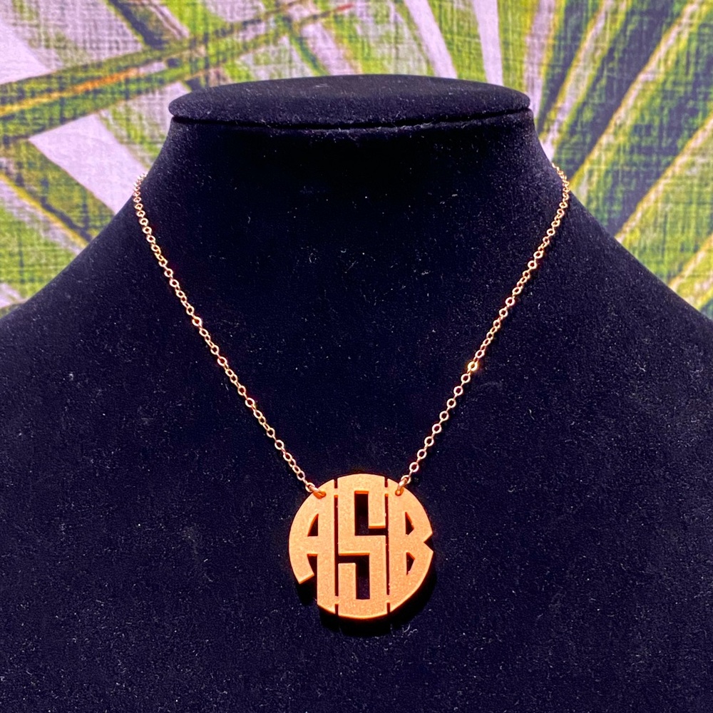 Initials “ASB” in 1/20 14k Gold Necklace 💛✨